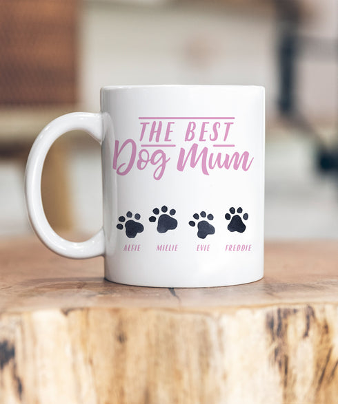 Best Dog Mum Paw Print Ceramic Mug